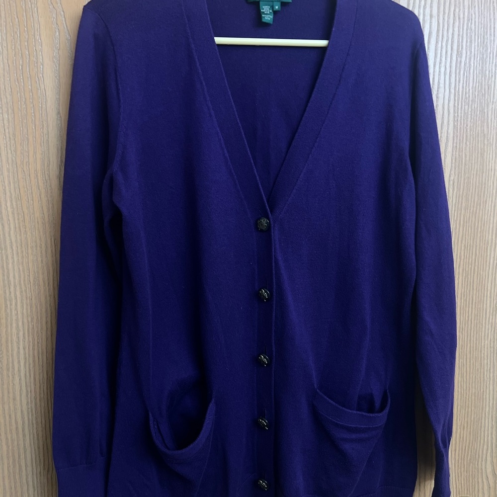 Ralph Lauren Purple Cardigan Cotton